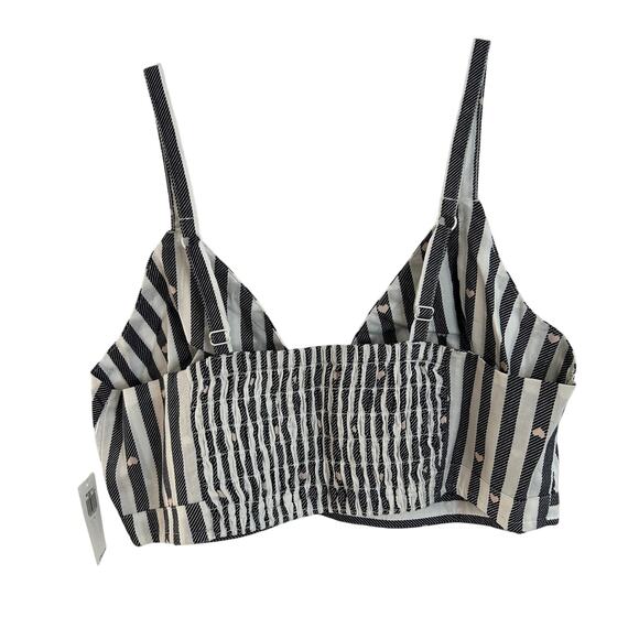 Old Navy Cross Front Poplin Bralette Womens Size Large Navy Pink NWT Hearts - Picture 5 of 5